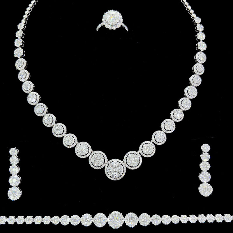 K Gold Lab Diamond Full 5 Piece Jewelry Set