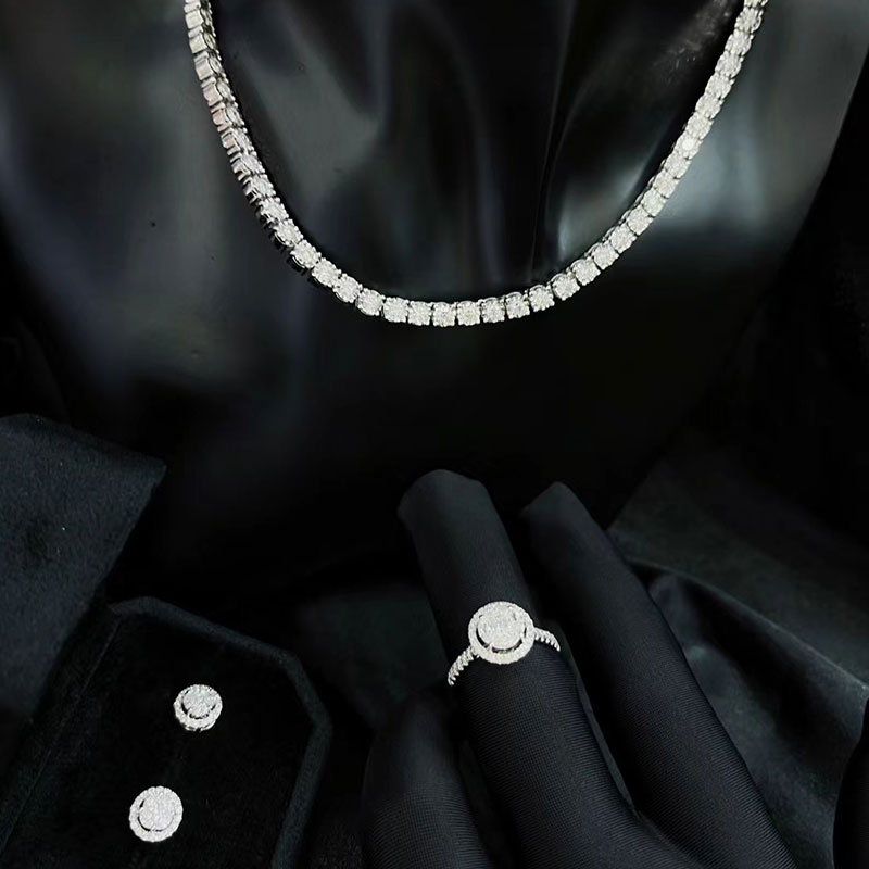 Luxury Round Lab Diamond Jewelry Set