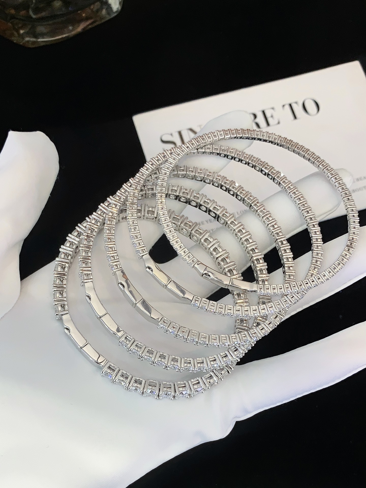 S925 Sterling Silver Hip Hop VVS Moissanite Round Cut Tennis Bracelets