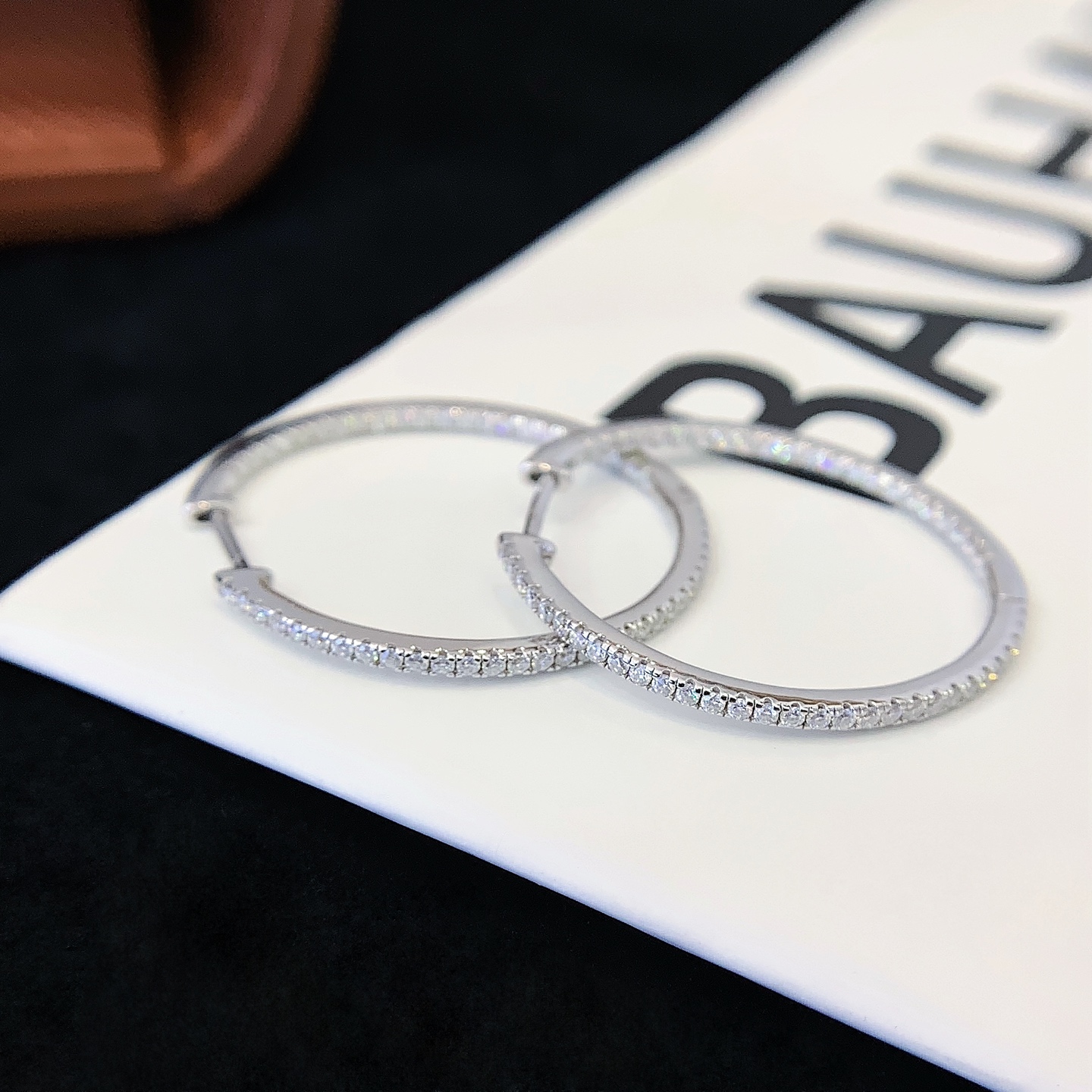 New Design Lady Gift Party Engagement Wedding Jewelry White Gold Plate S925 Moissanite Earring