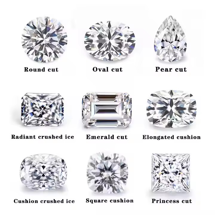 1ct Moissanite Loose GRA Certified Moissanite Stone Fancy Cuts