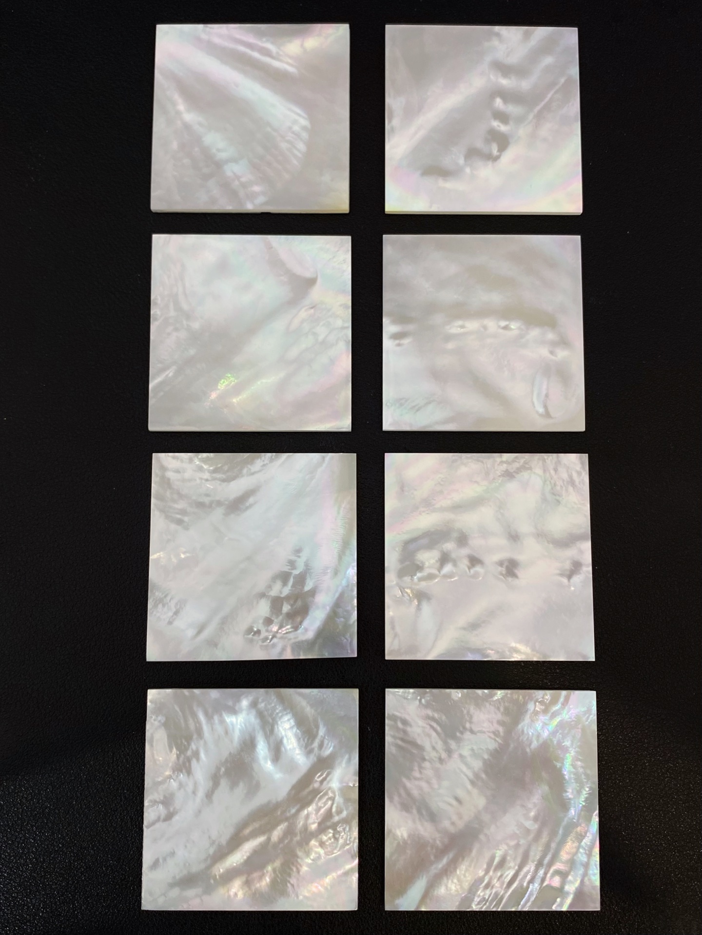 50x50x2mm Double Flat Shell Natural White Mother of Pearl Square Sheet Gemstone