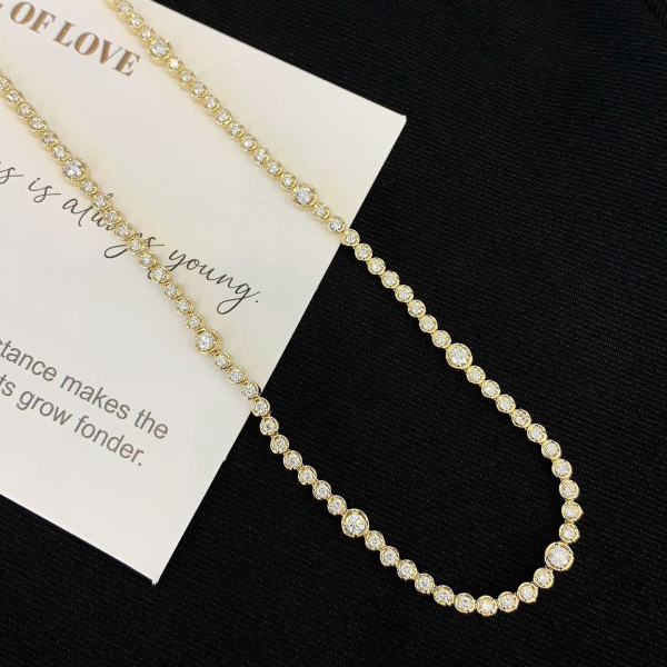 Fine Jewelry 14k Yellow Gold Iced out Clustered Bubble Shape Necklace