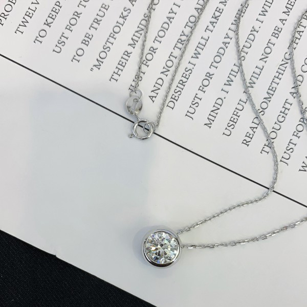 New Fashion 14K Lab Grown Diamond Round Pendant Necklace