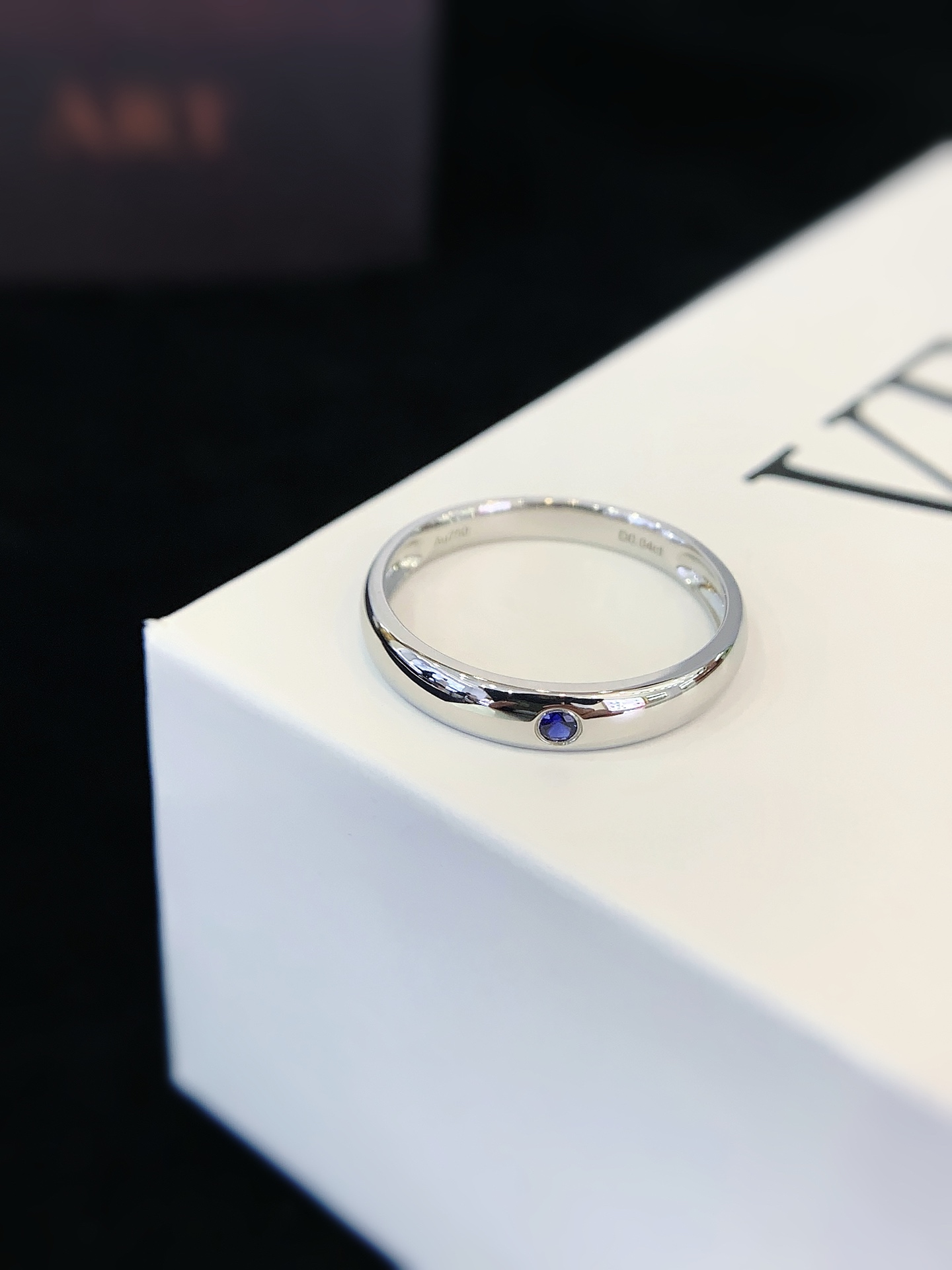 18K Yellow Gold Wide Band Chunky Dome Ring with Lab Sapphire Men Ring
