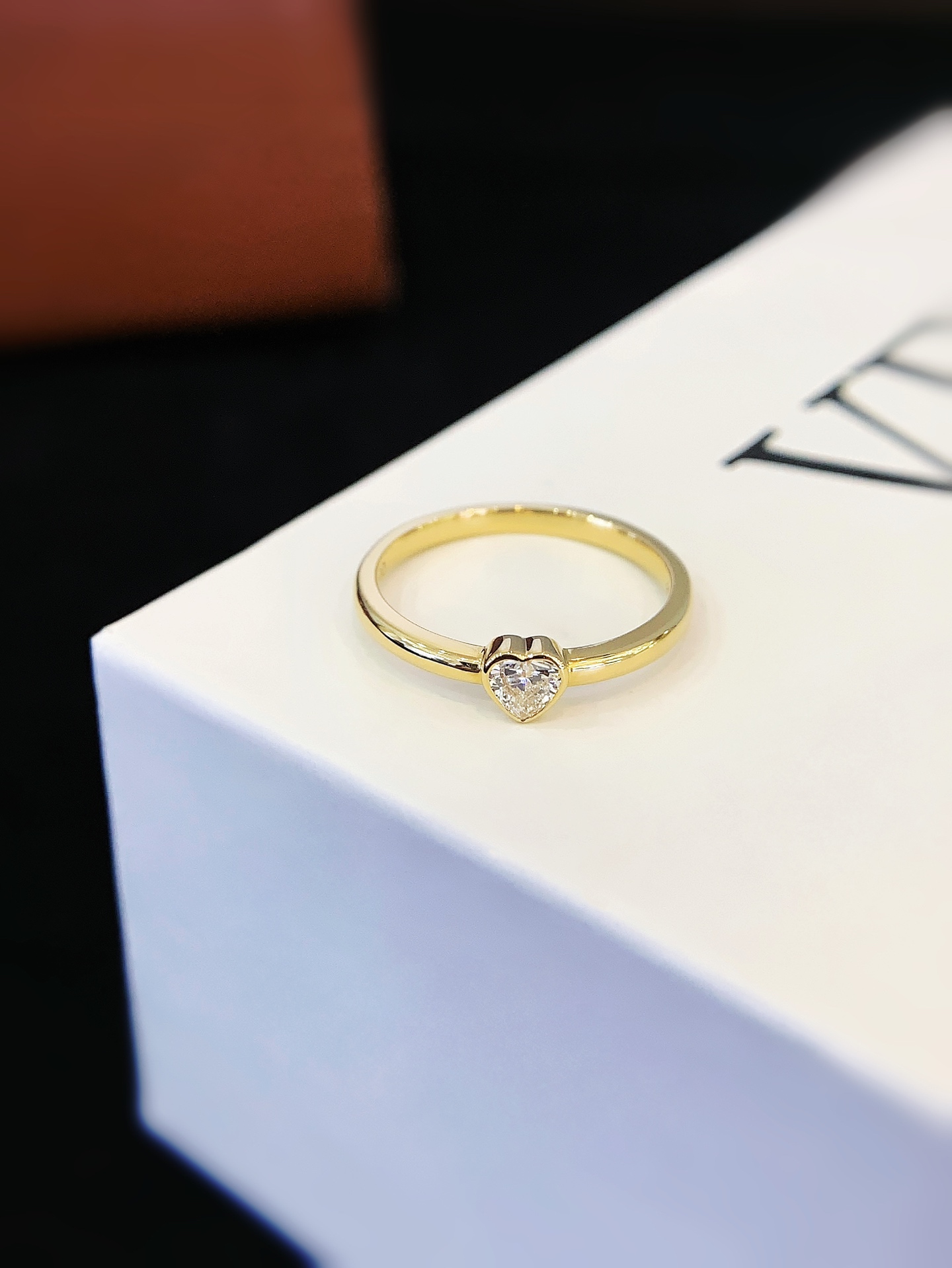 Fine Jewelry 18k Yellow Gold 0.2ct Heart Lab Grown Diamond Ring